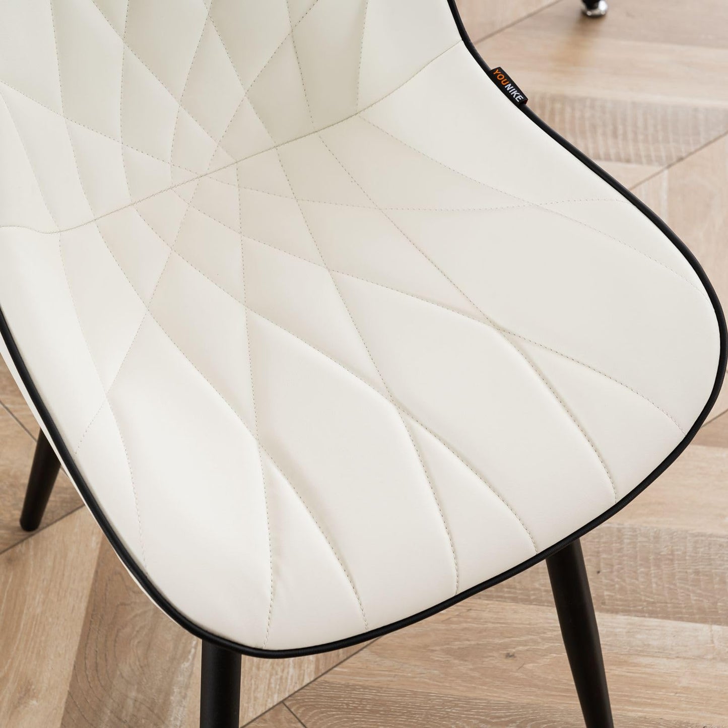 2 Modern White Dining Chairs