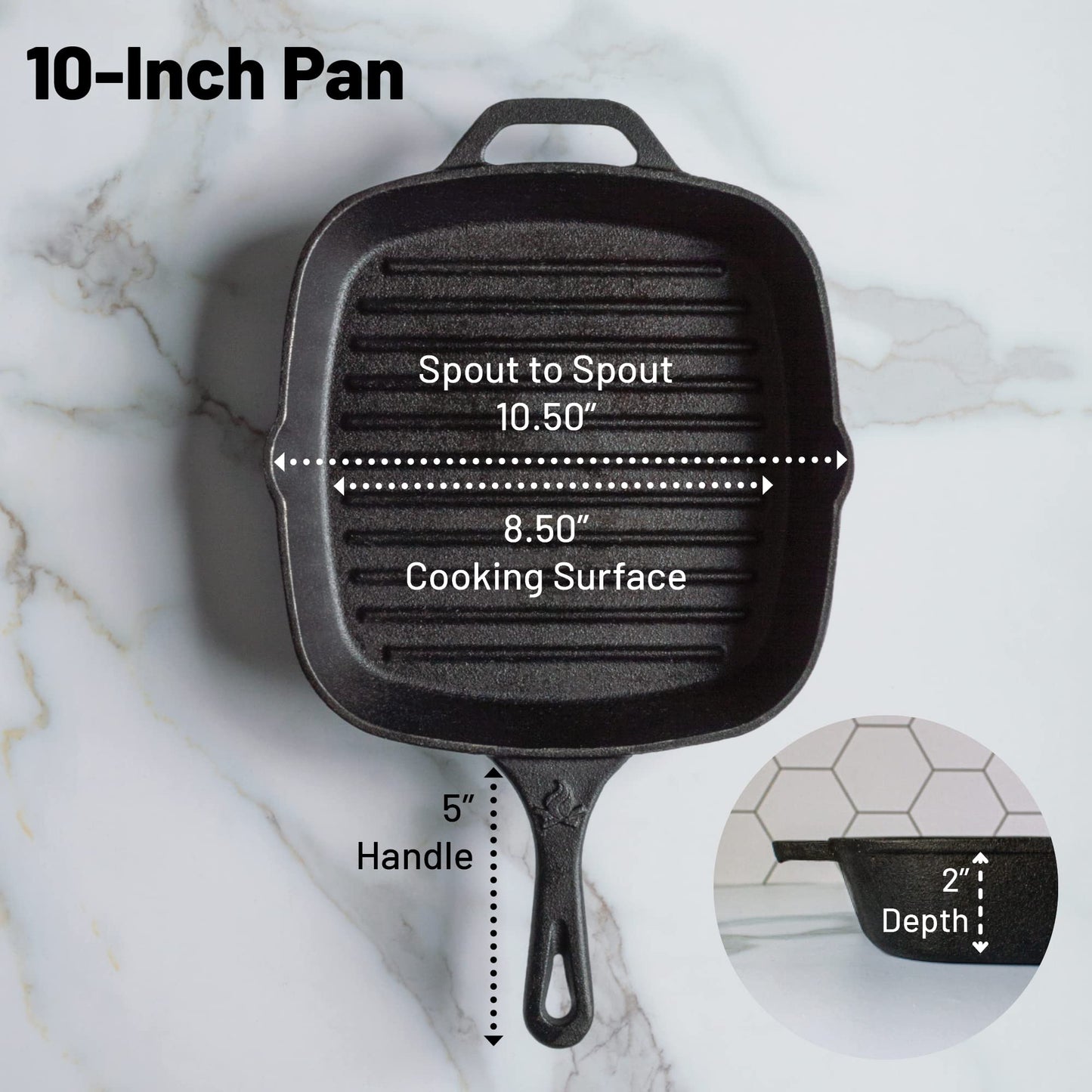 Backcountry 12" Cast Iron Grill Pan