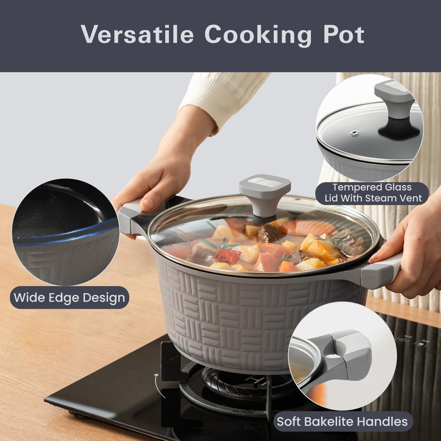 UCCLIFE 22-Pc Cookware Set