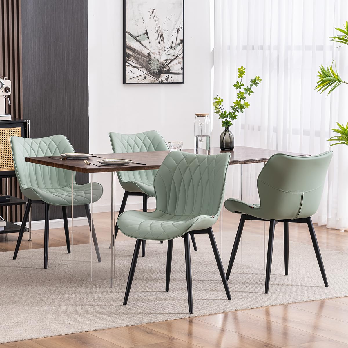 2 Modern Khaki Dining Chairs