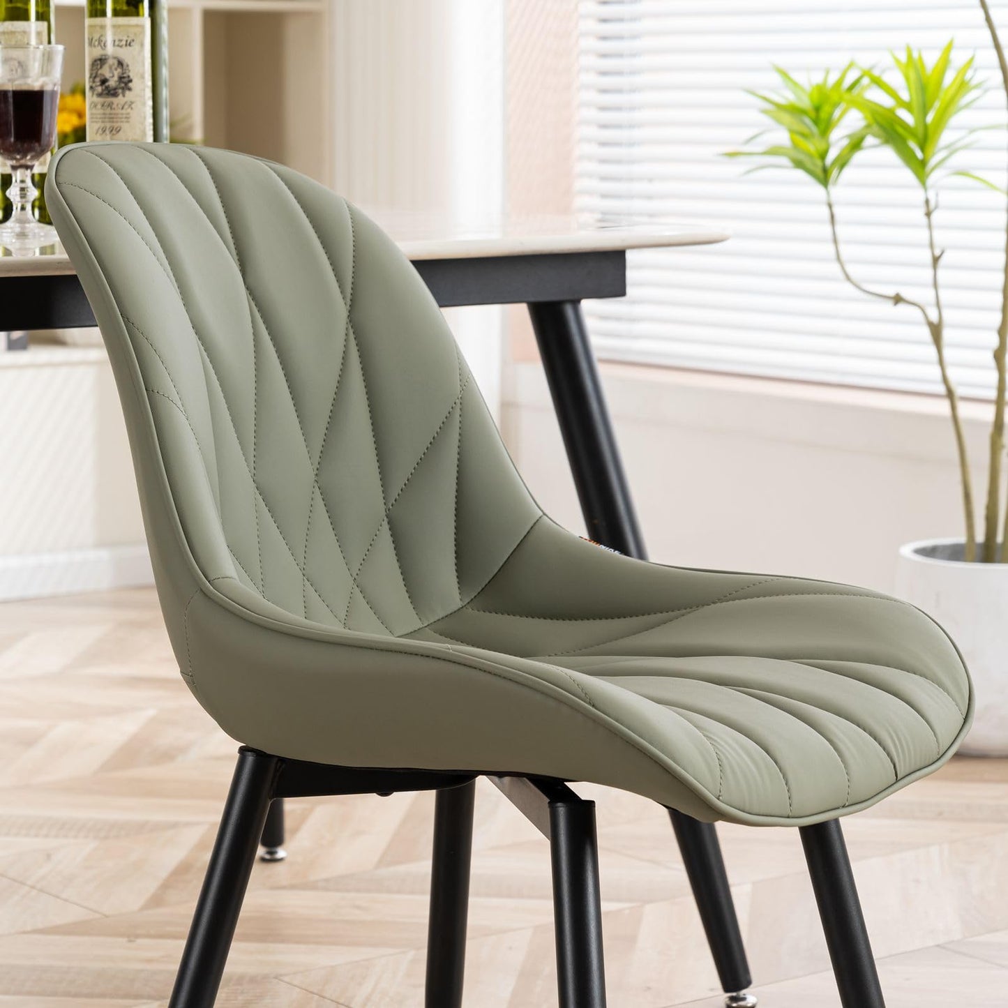 2 Modern White Dining Chairs