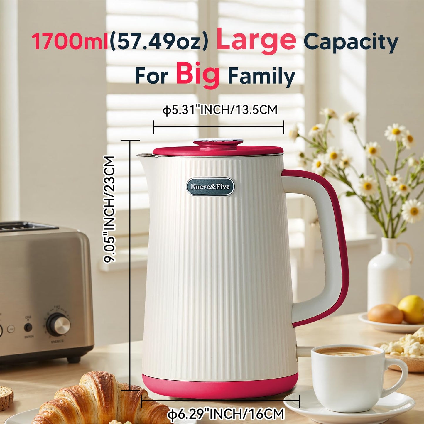 1.7L Electric Kettle – Nueve\&Five