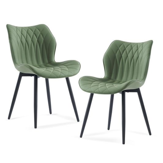 2 Modern Khaki Dining Chairs