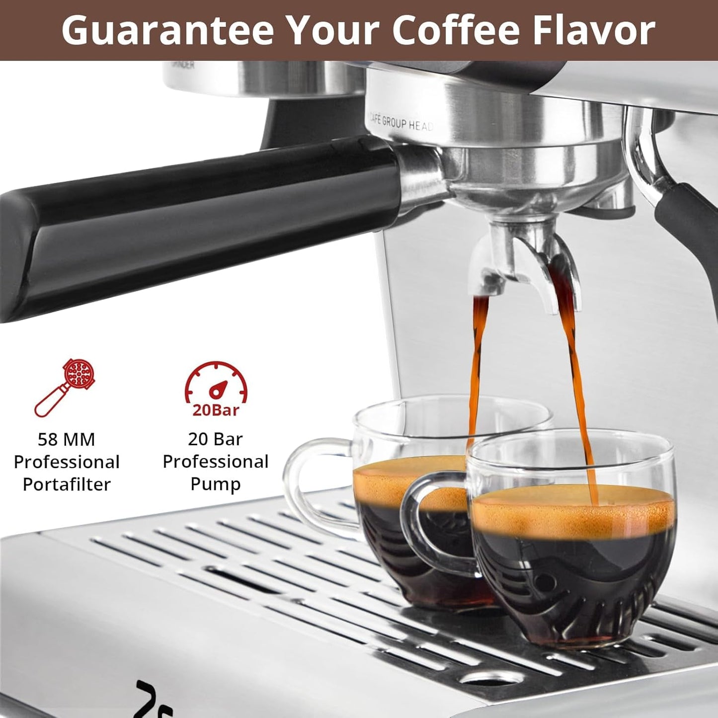 Garvee Espresso Machine – Silver