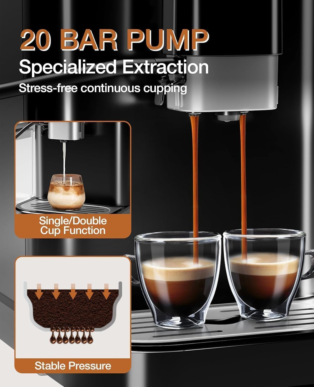 Automatic Espresso Machine with Grinder & Frother