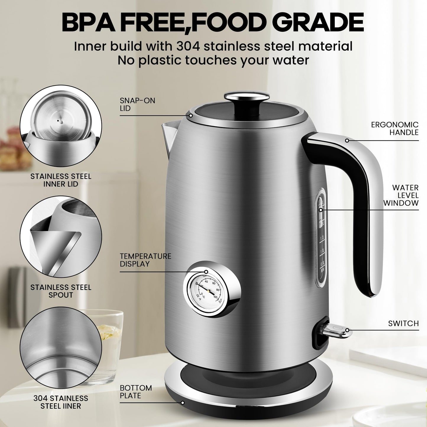 1.7L Electric Kettle – PUKOMC