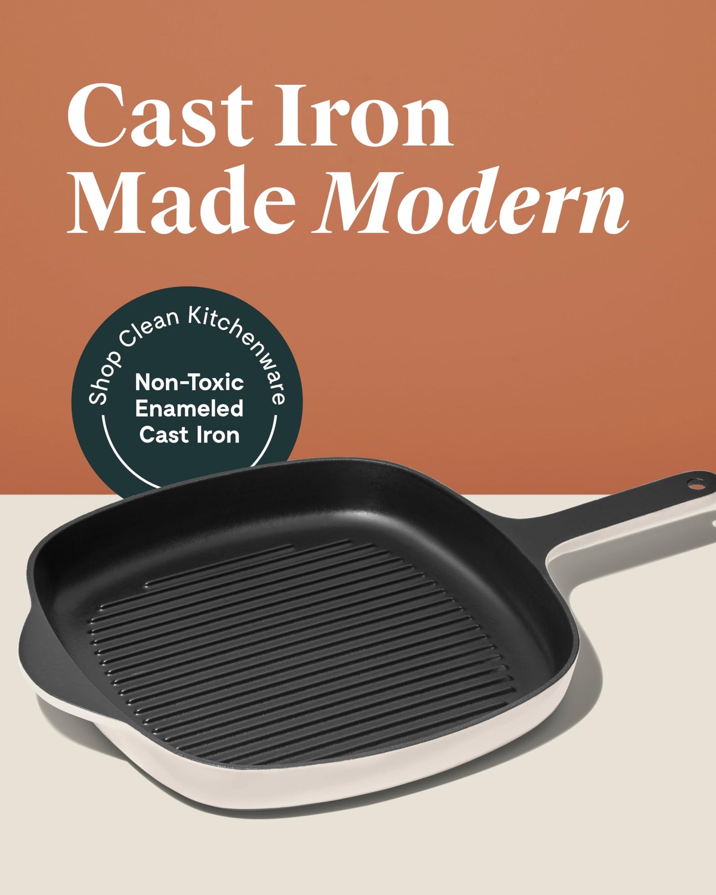 Caraway 10.5" Enameled Cast Iron Grill Pan