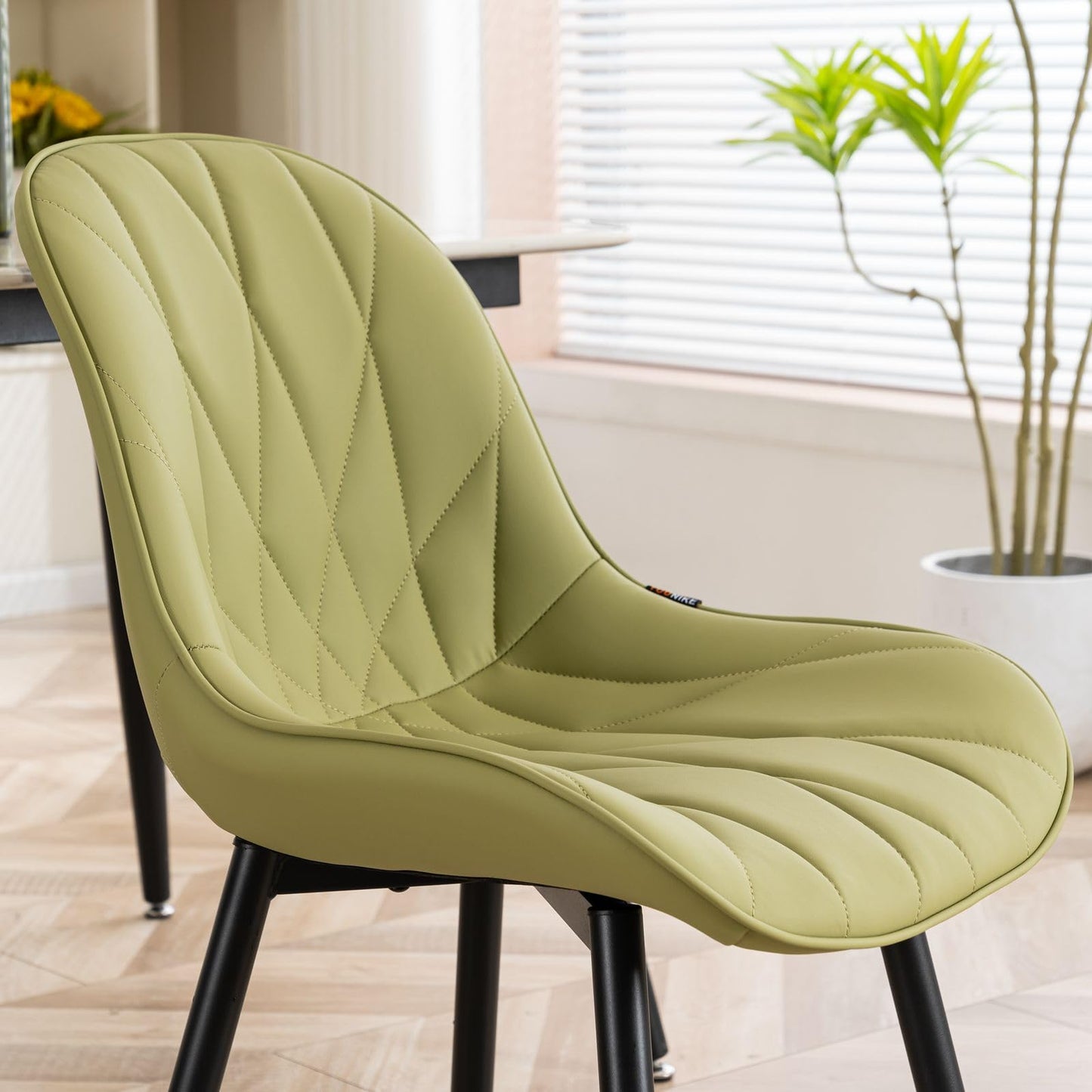 2 Modern White Dining Chairs