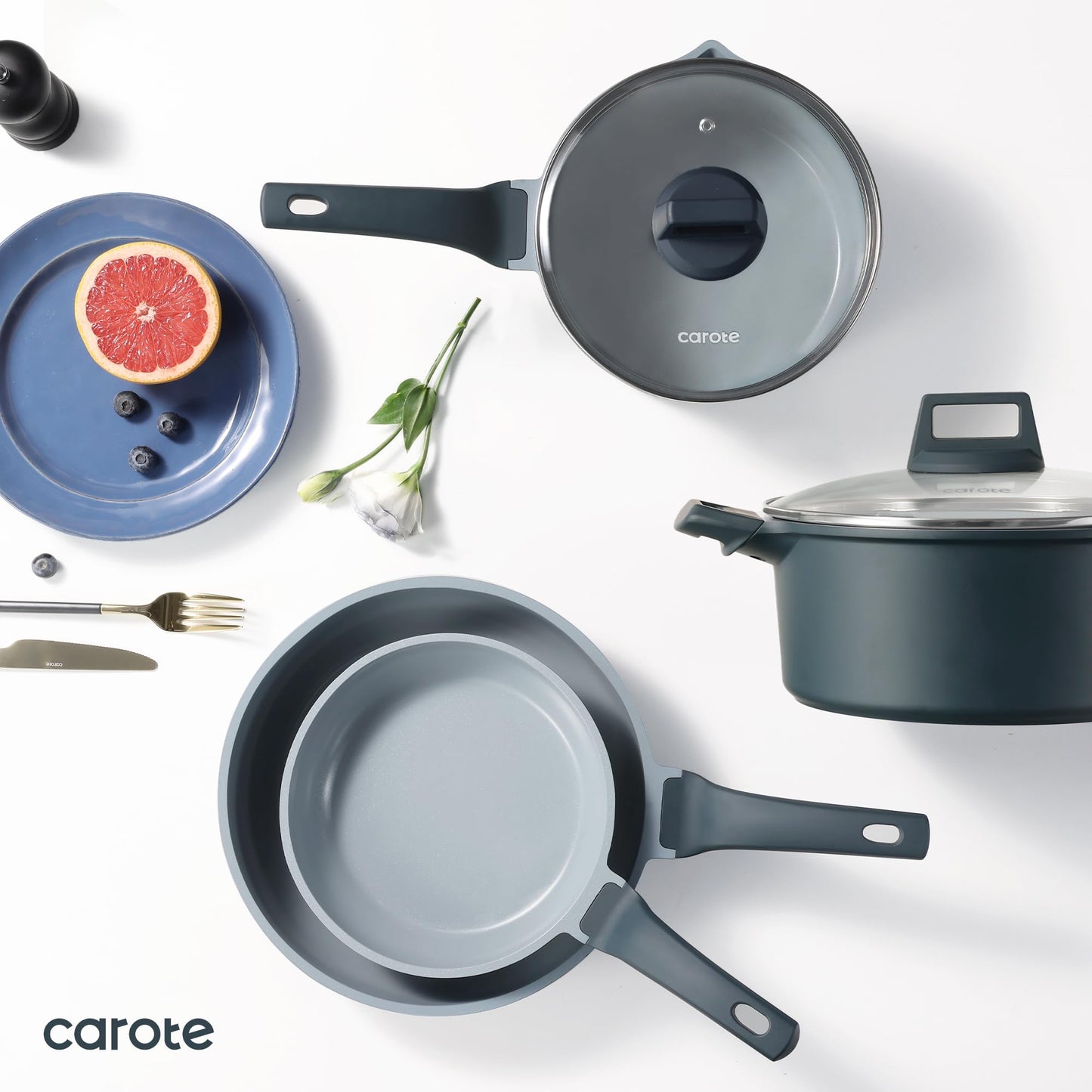 CAROTE 14-Pc Ceramic Cookware