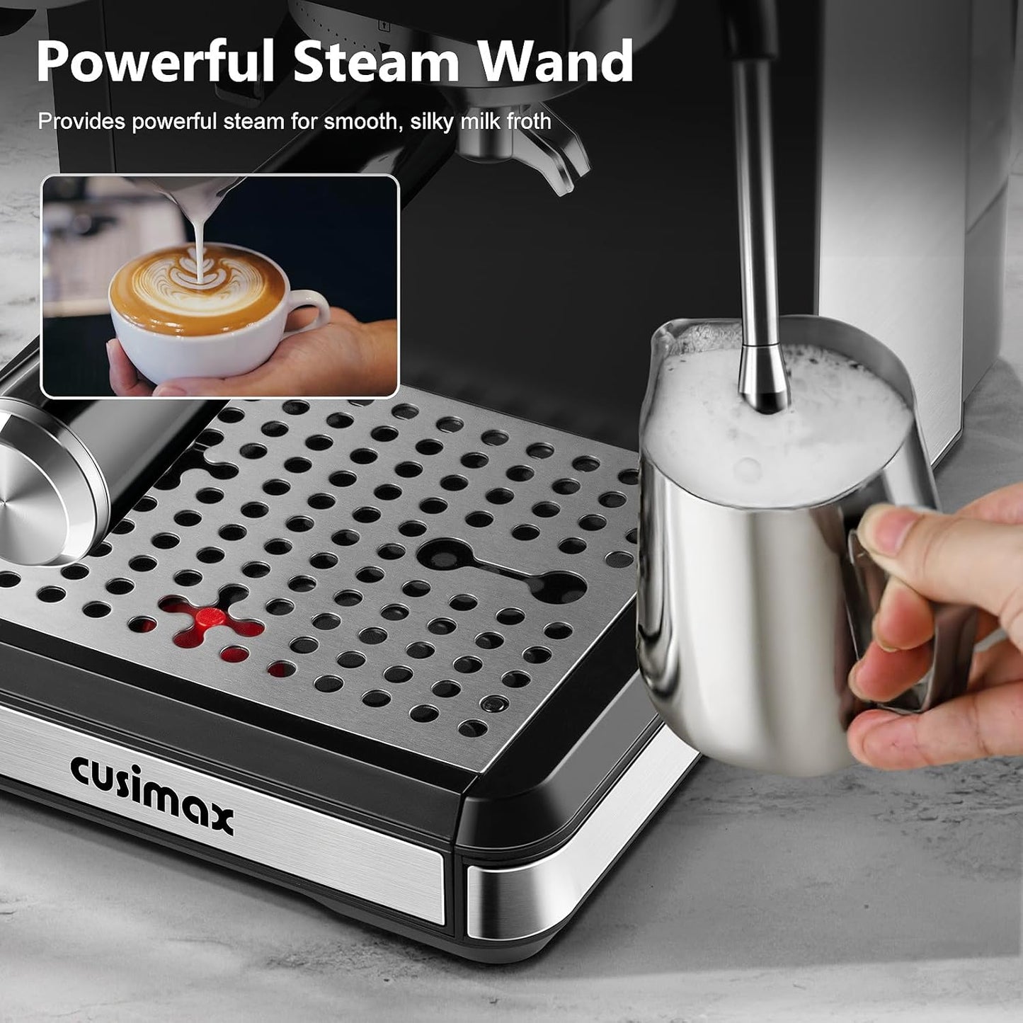 CUSIMAX 20-Bar Espresso & Cappuccino Machine