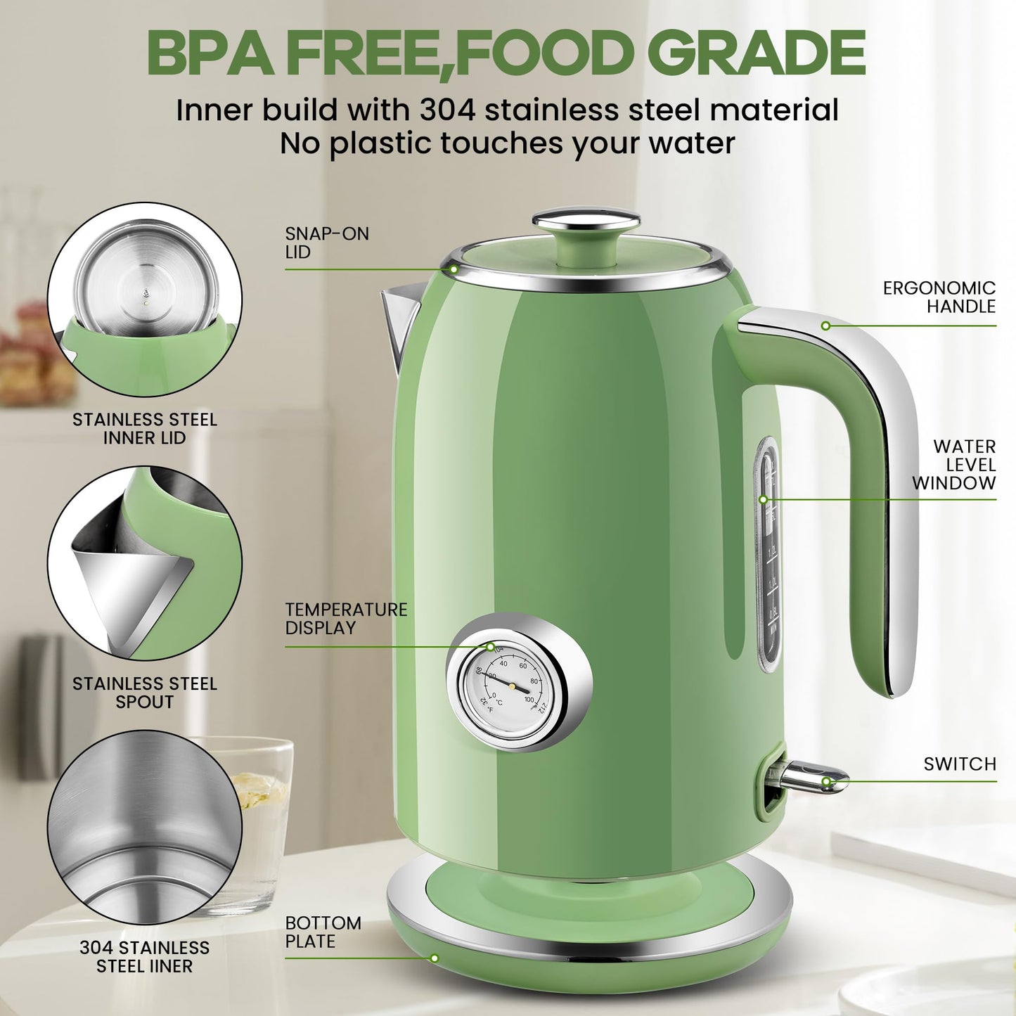 1.7L Electric Kettle – PUKOMC