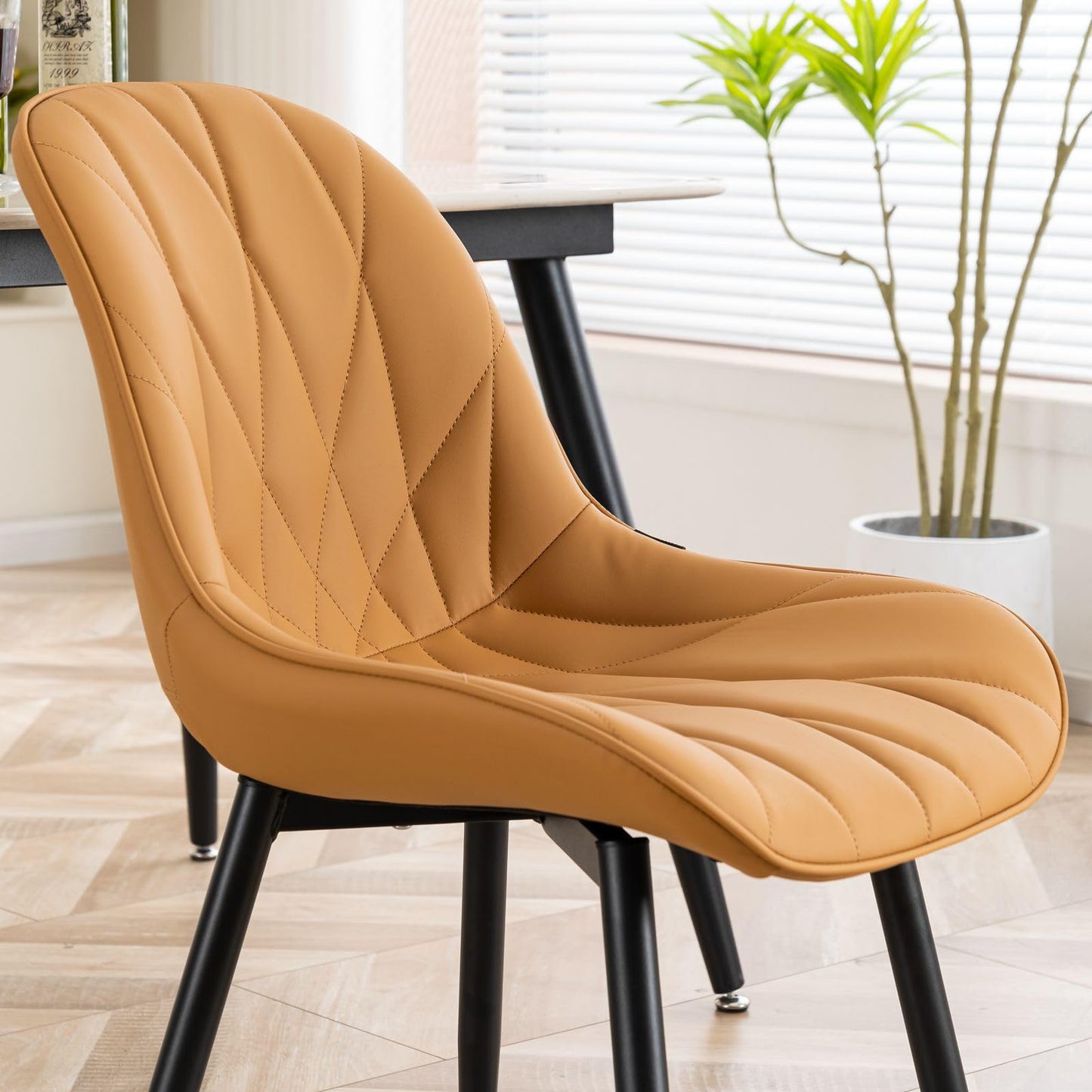2 Modern White Dining Chairs