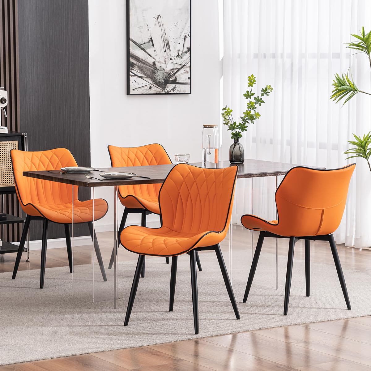 2 Modern Khaki Dining Chairs