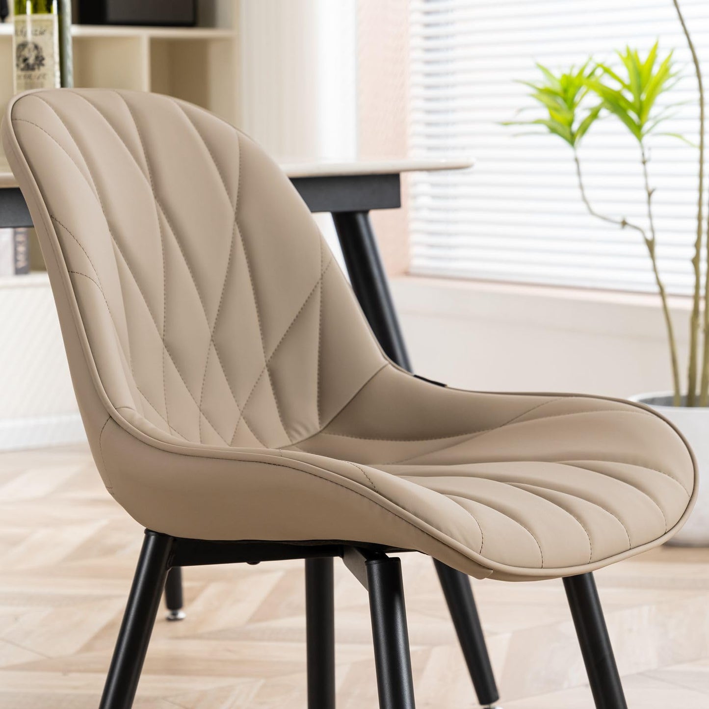 2 Modern White Dining Chairs