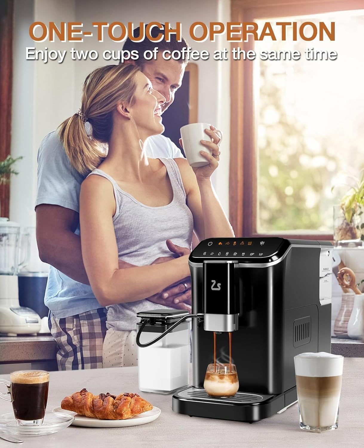 Automatic Espresso Machine with Grinder & Frother