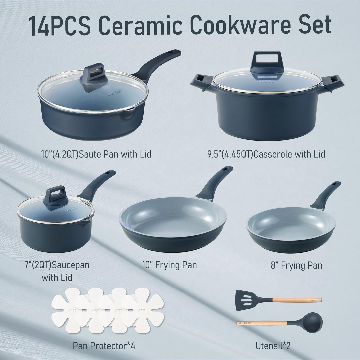 CAROTE 14-Pc Ceramic Cookware