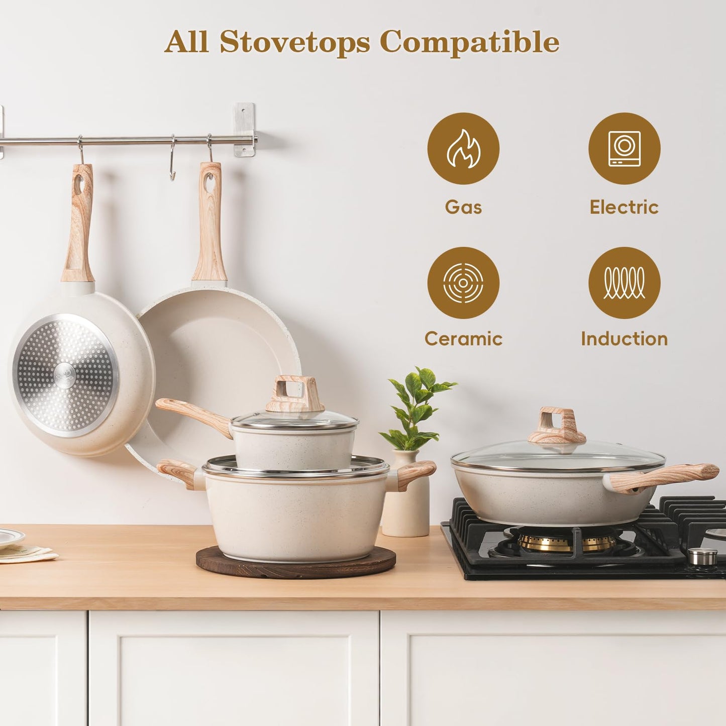 12-Pc Black Granite Cookware Set