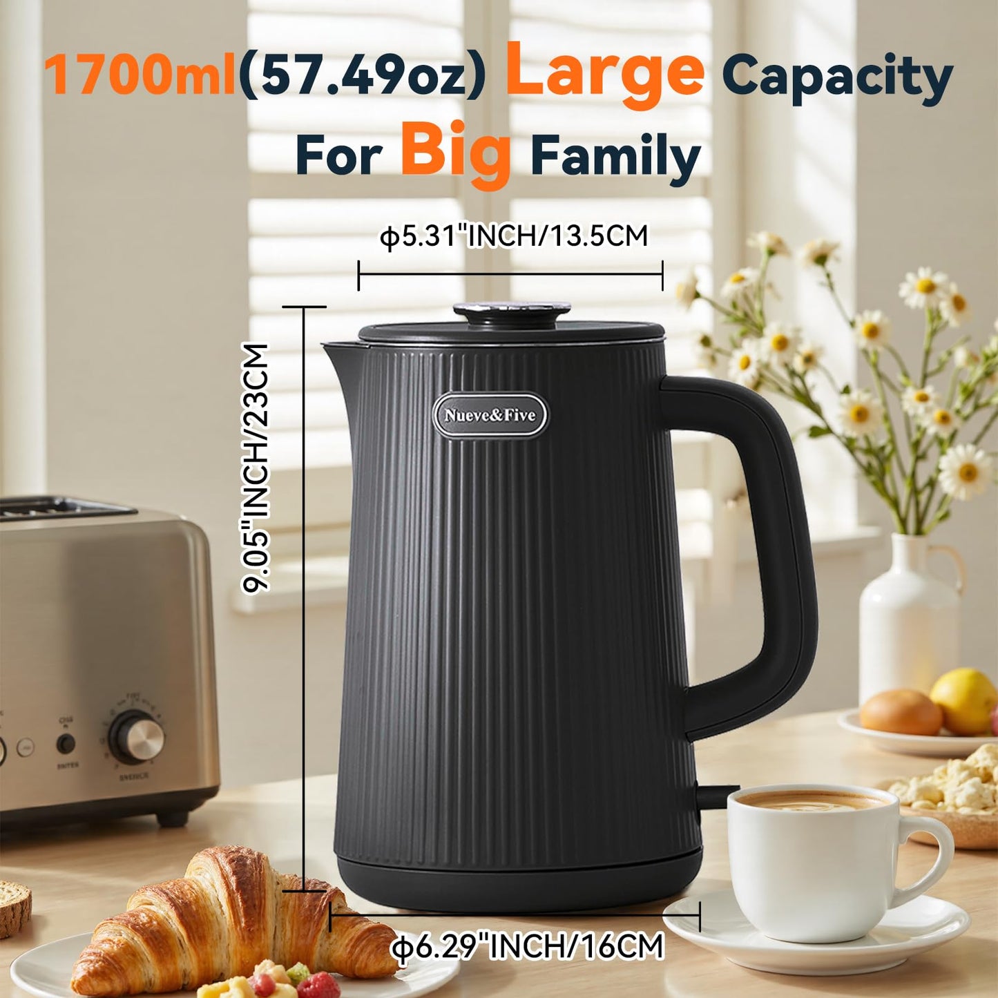 1.7L Electric Kettle – Nueve\&Five
