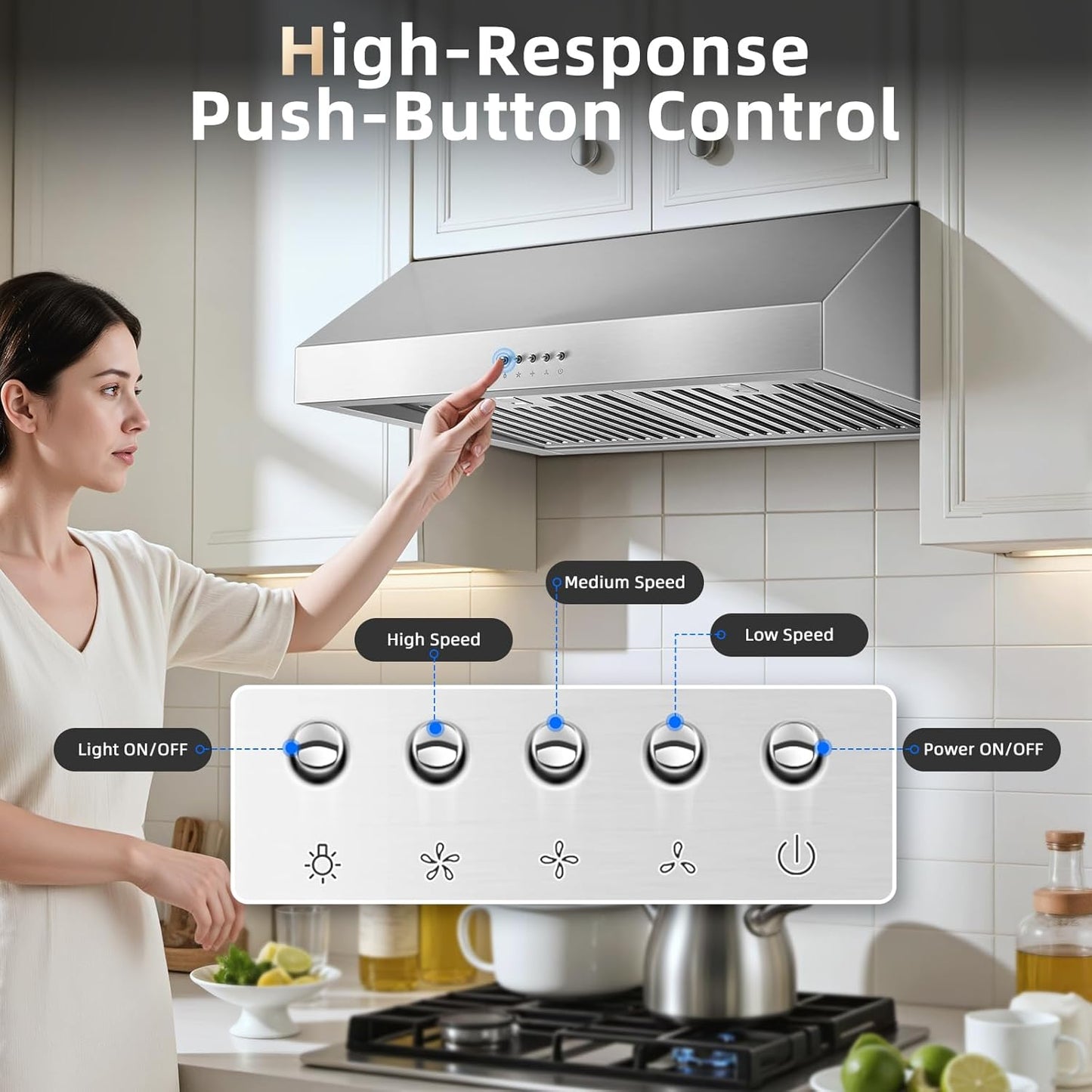 Tiesay 30" Range Hood – Stainless Steel