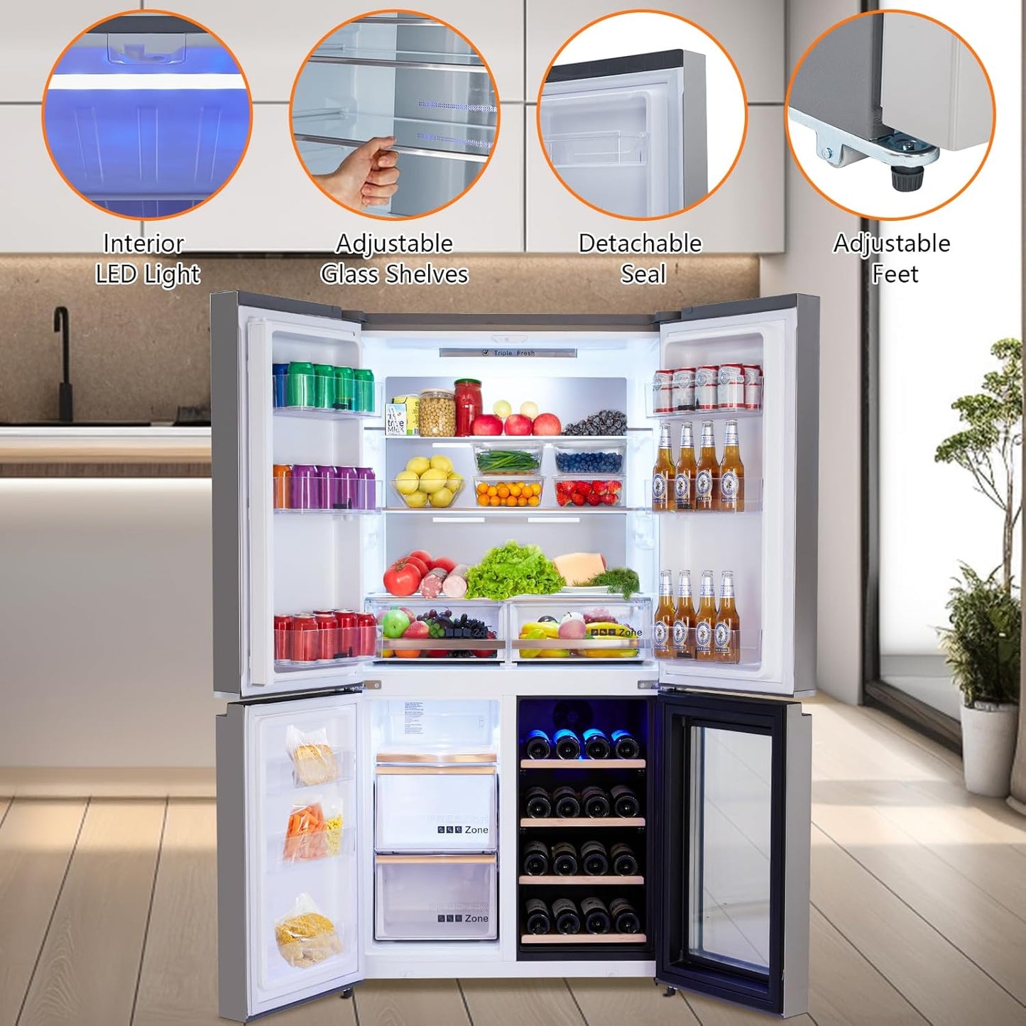 21 Cu.Ft. French Door Fridge – Stainless Steel