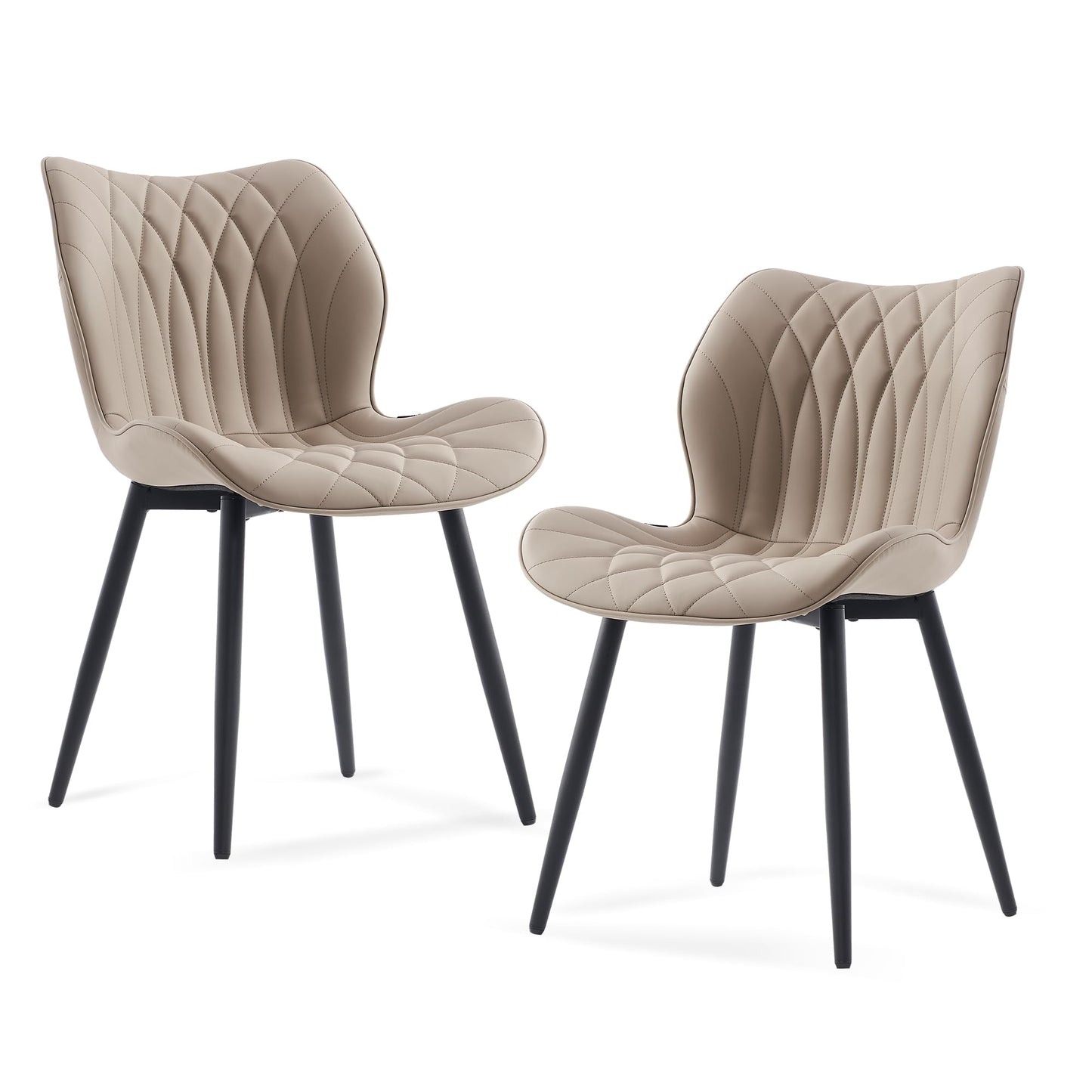 2 Modern Khaki Dining Chairs