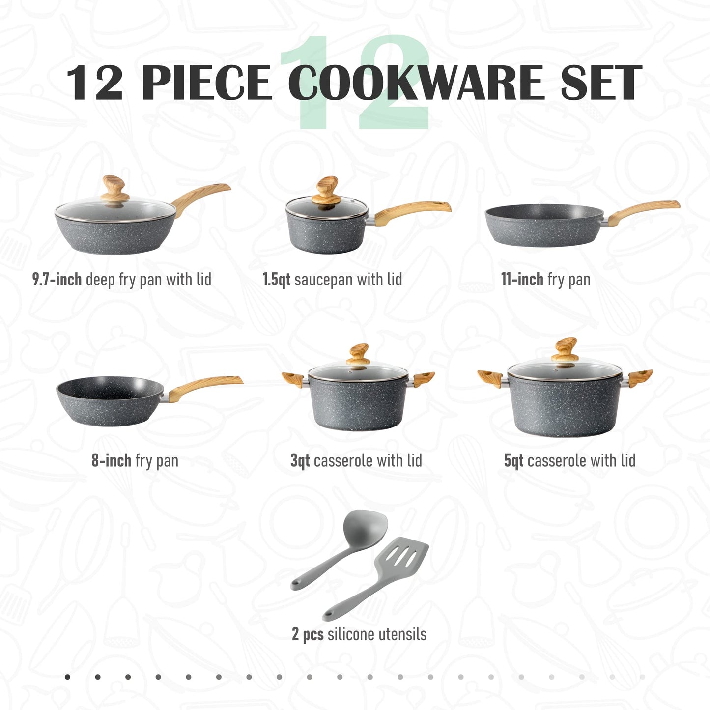 MAISON ARTS 12-Pc Cookware Set