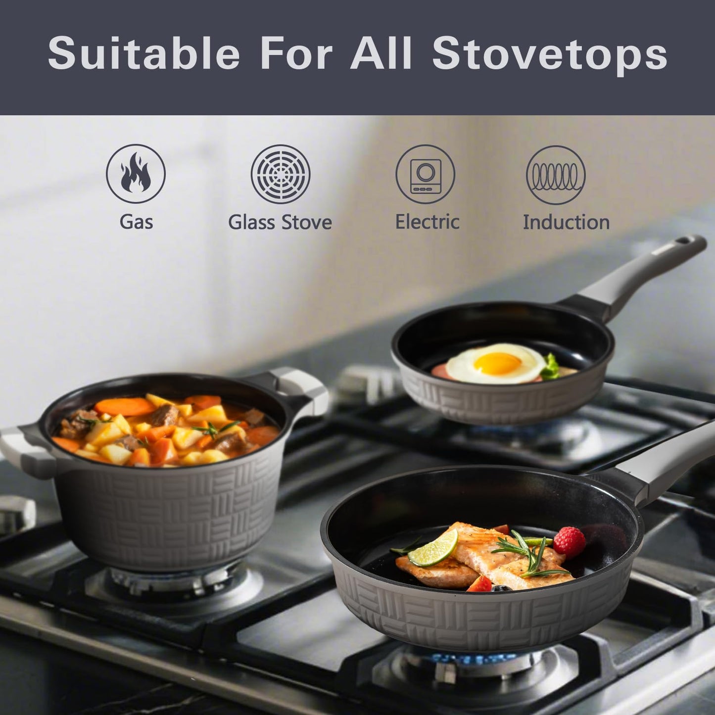 UCCLIFE 22-Pc Cookware Set