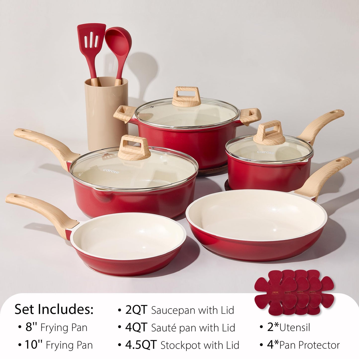 CAROTE 14-Pc Ceramic Cookware