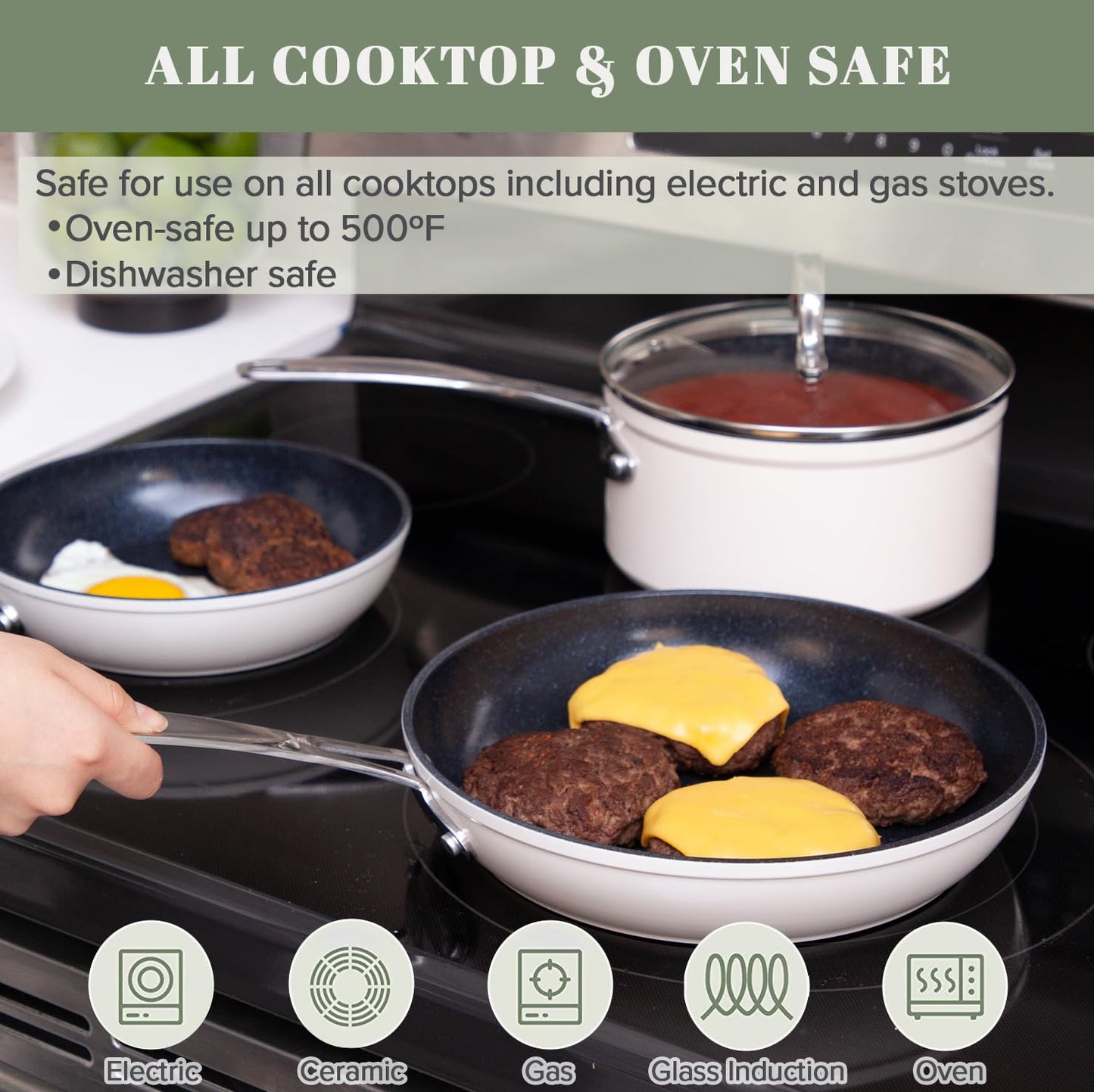 Nuwave 3-Pc Ceramic Fry Pan Set
