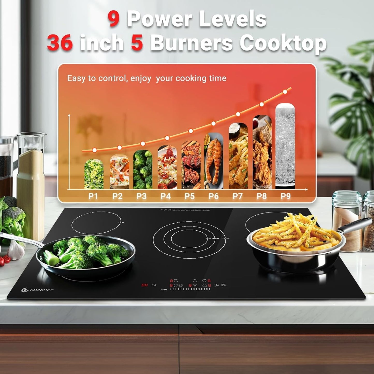 AMZCHEF 36" Electric Cooktop