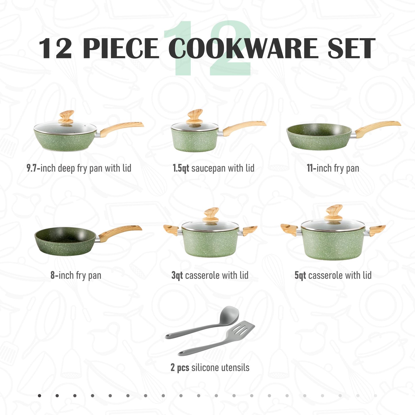 MAISON ARTS 12-Pc Cookware Set