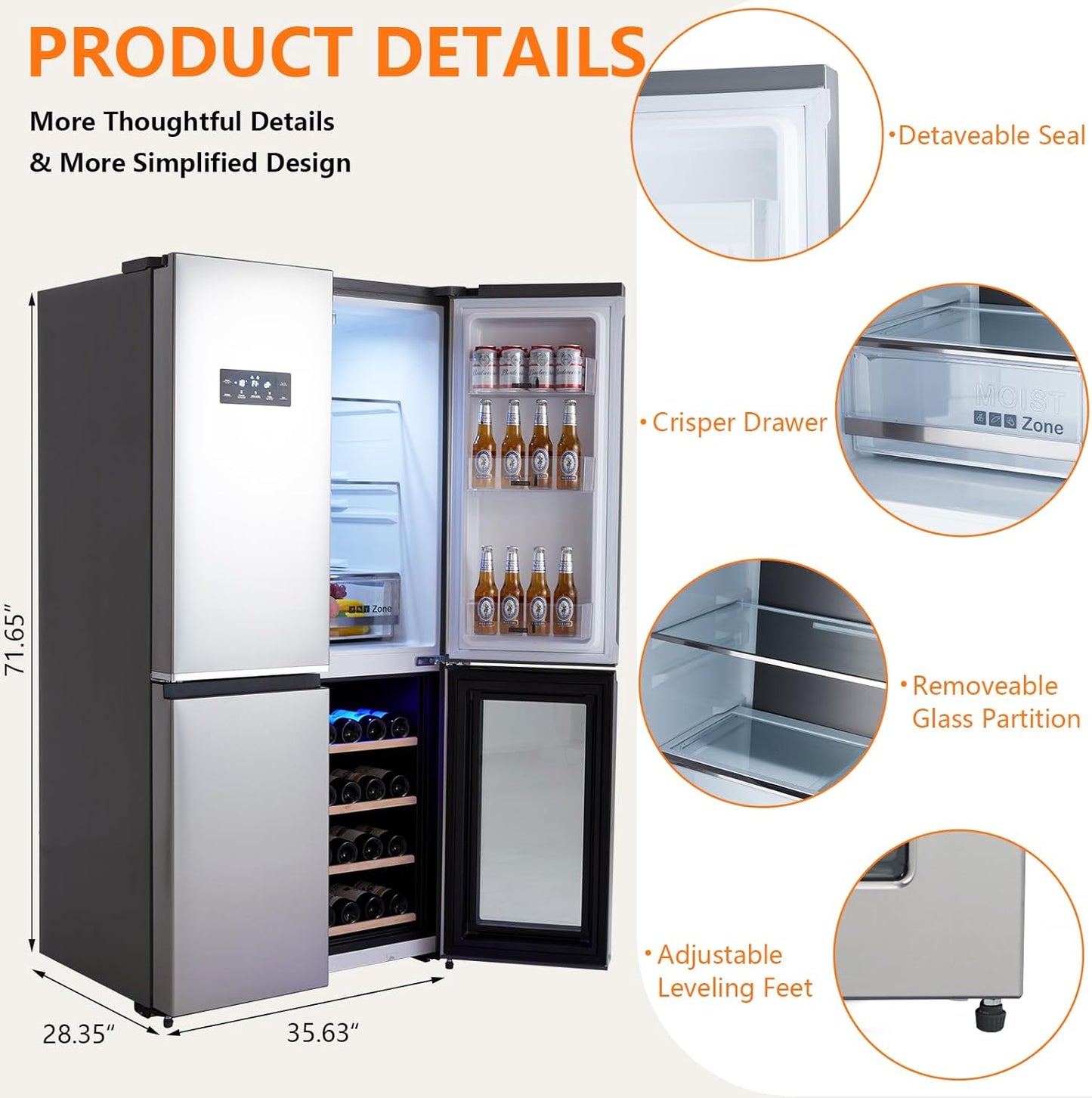 21 Cu.Ft. French Door Fridge – Stainless Steel
