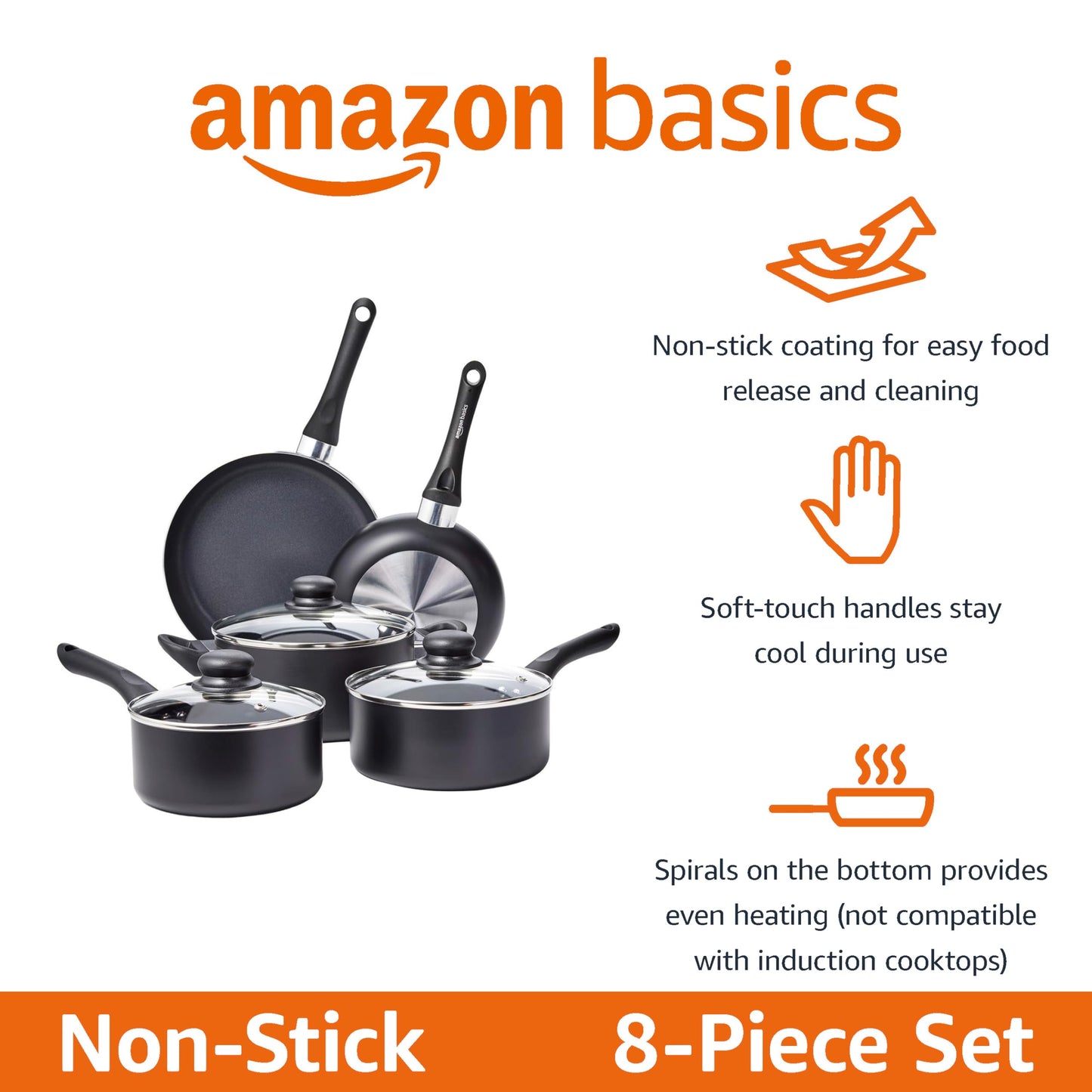 Amazon Basics 3-Pc Nonstick Pan Set