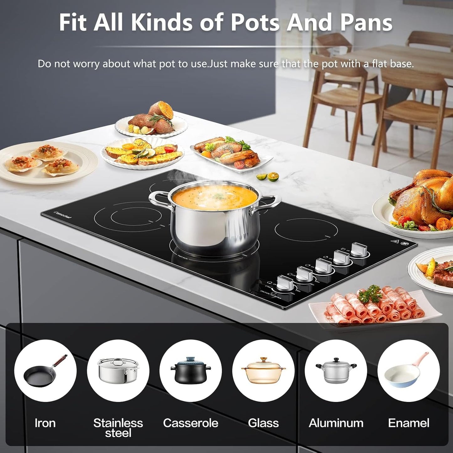 AMZCHEF 36" Electric Cooktop