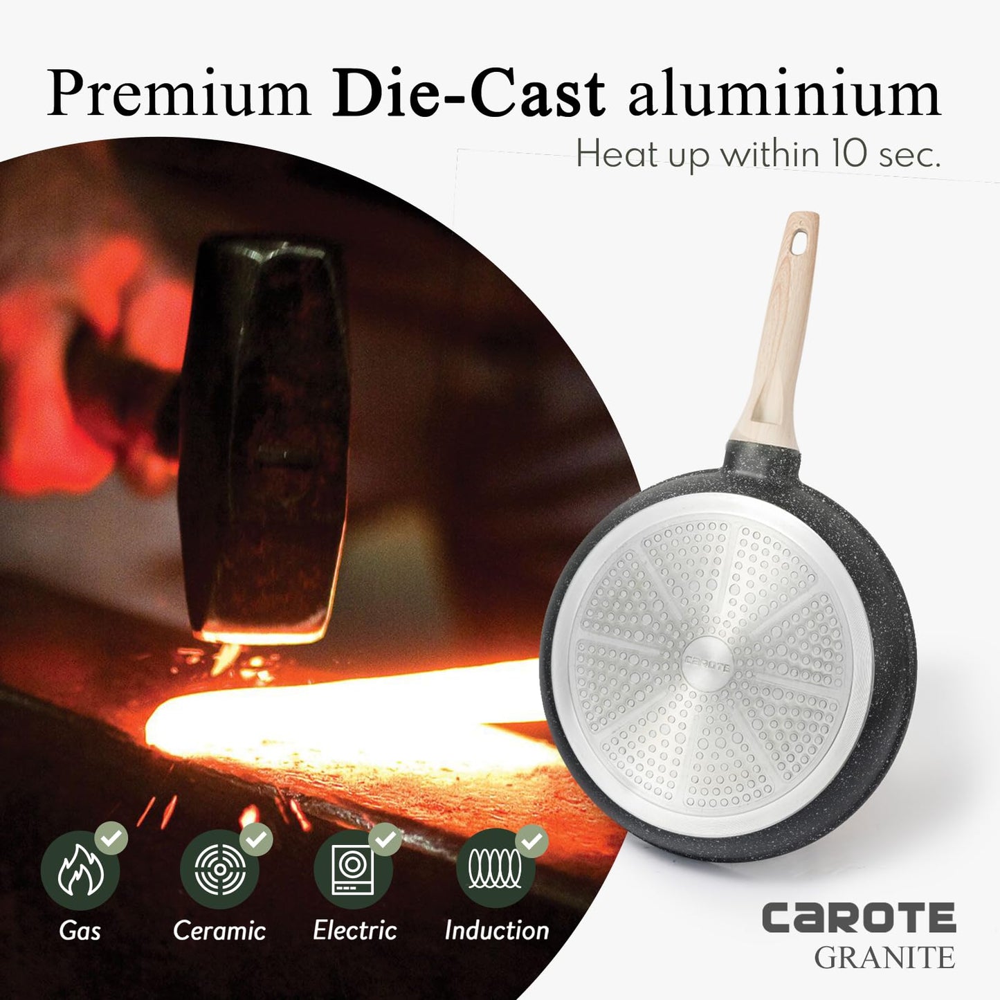 CAROTE 14-Pc Ceramic Cookware