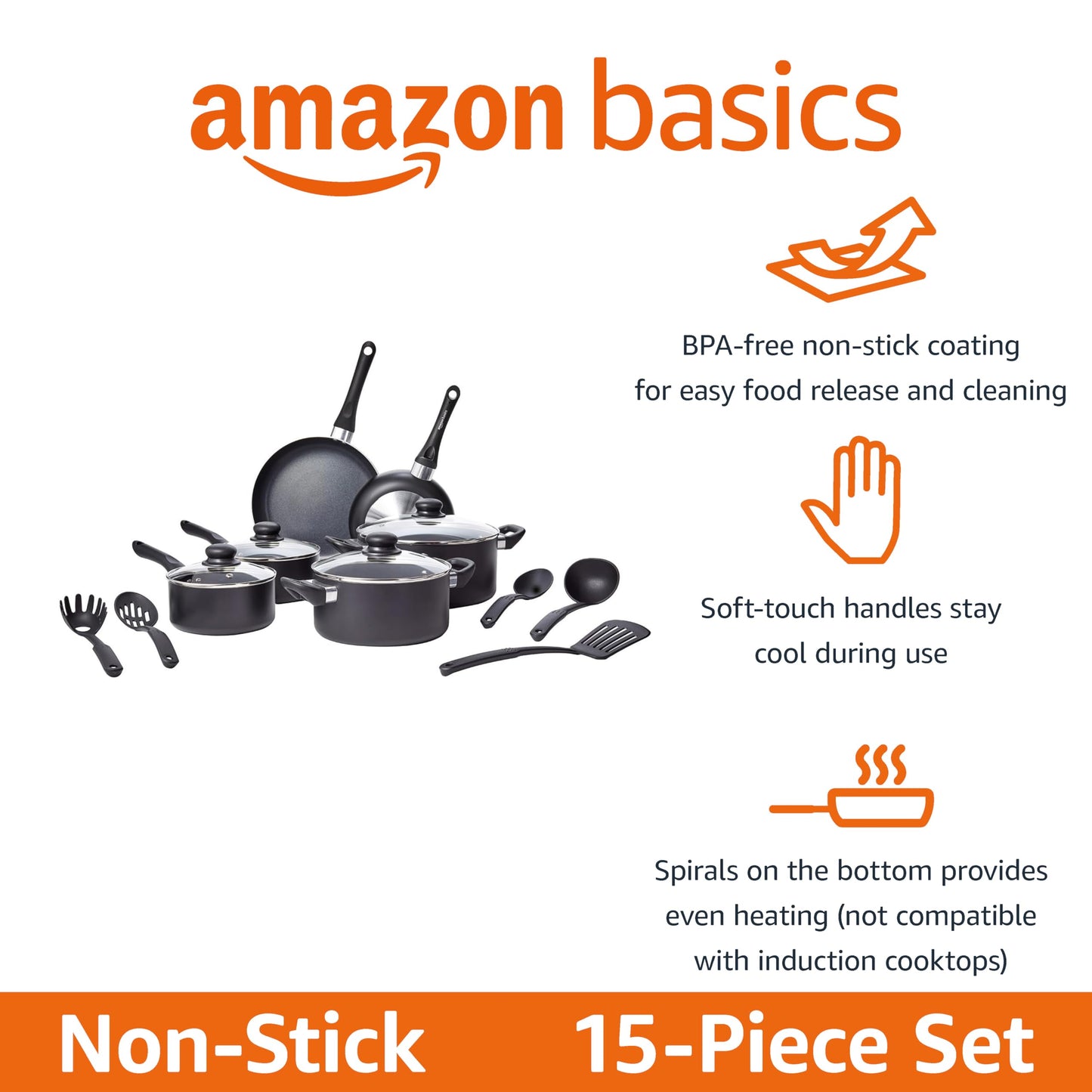 Amazon Basics 3-Pc Nonstick Pan Set