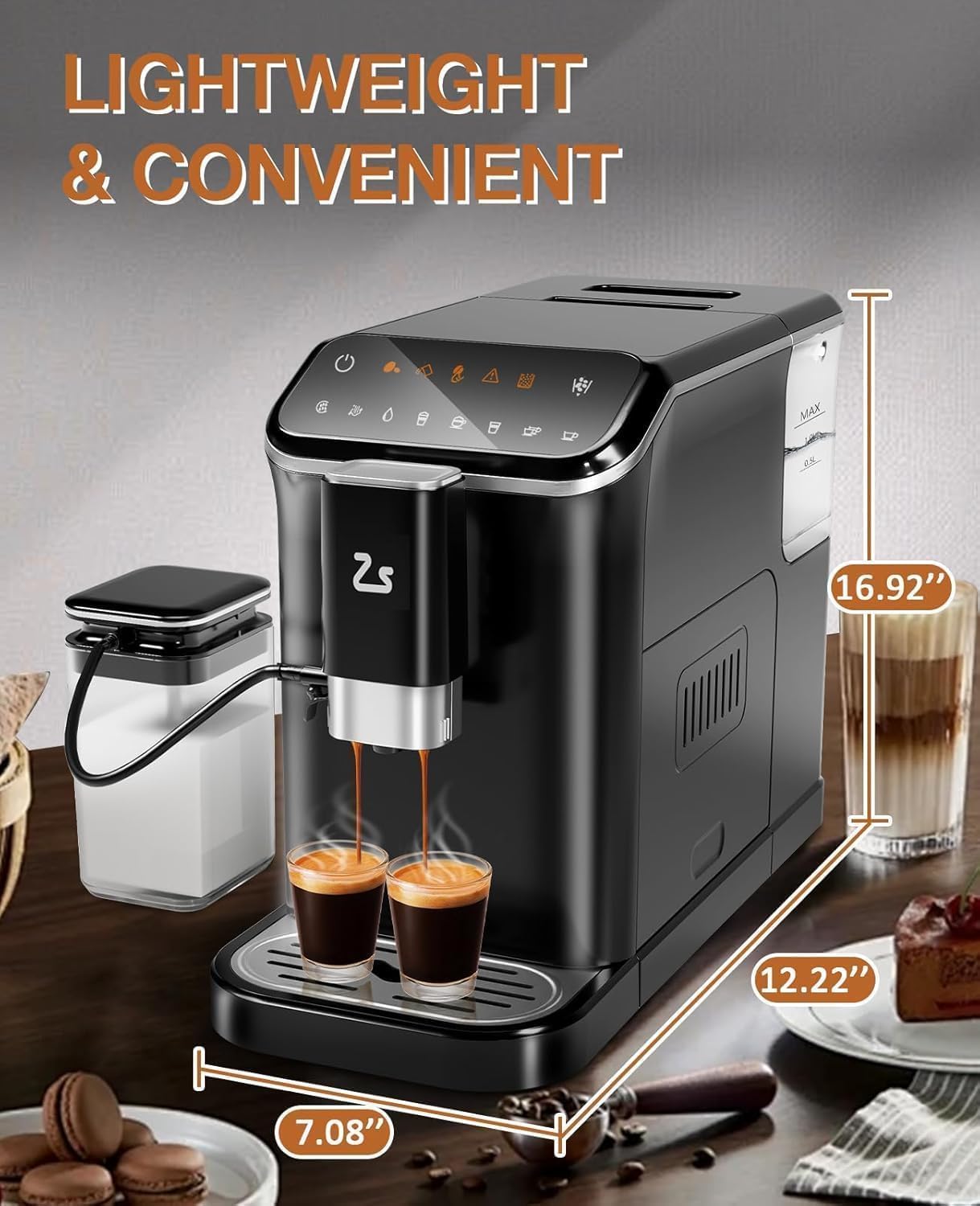 Automatic Espresso Machine with Grinder & Frother