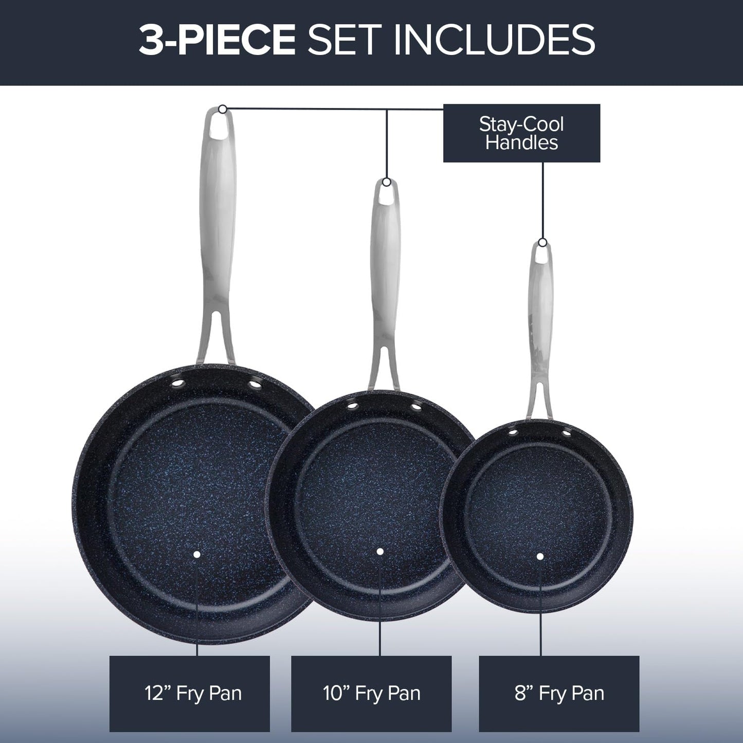 Nuwave 3-Pc Ceramic Fry Pan Set