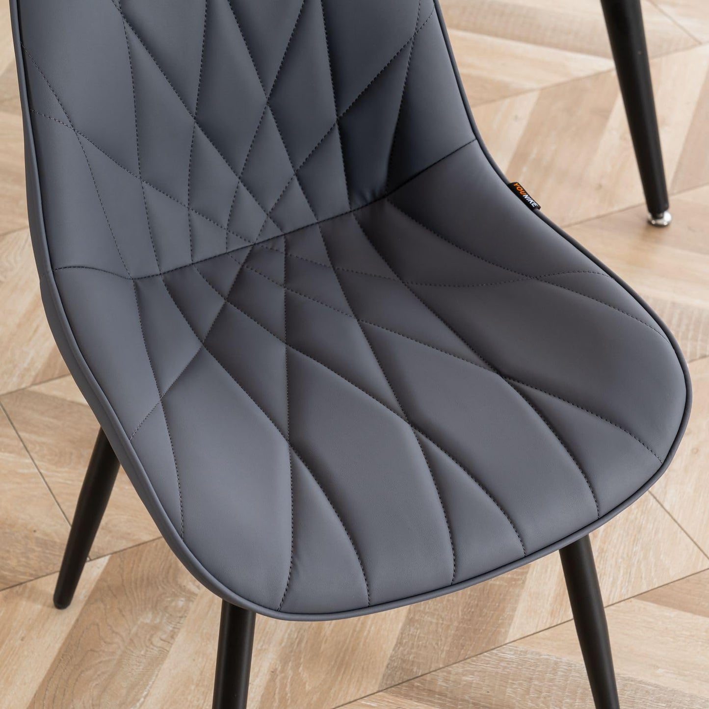 2 Modern White Dining Chairs
