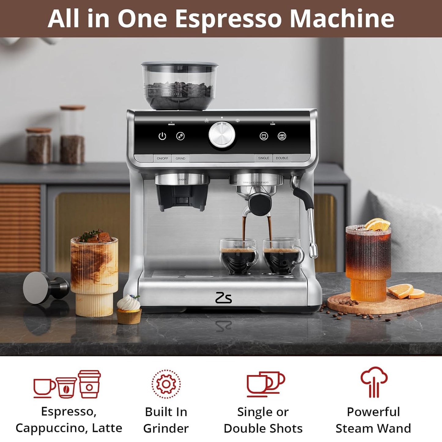 Garvee Espresso Machine – Silver