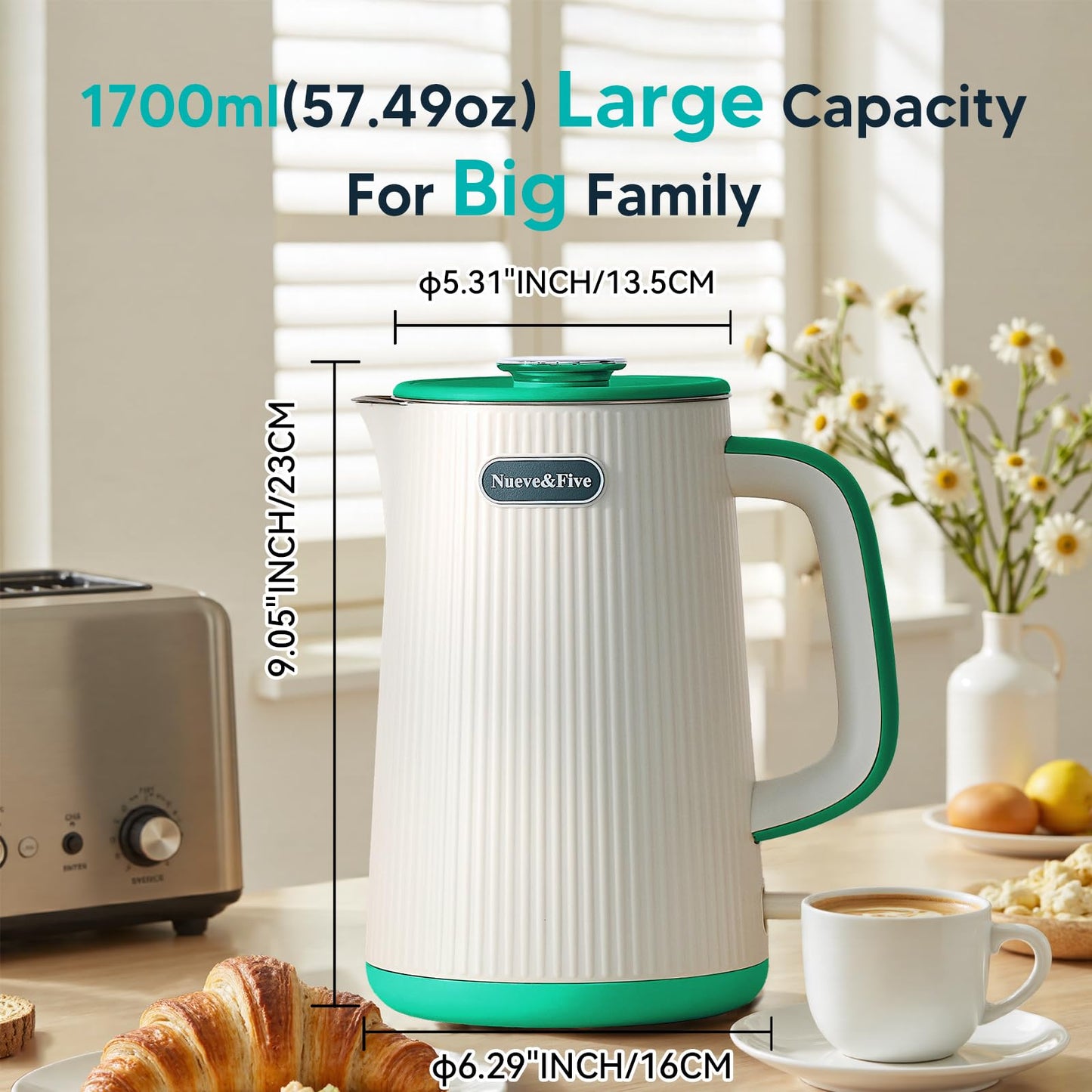 1.7L Electric Kettle – Nueve\&Five