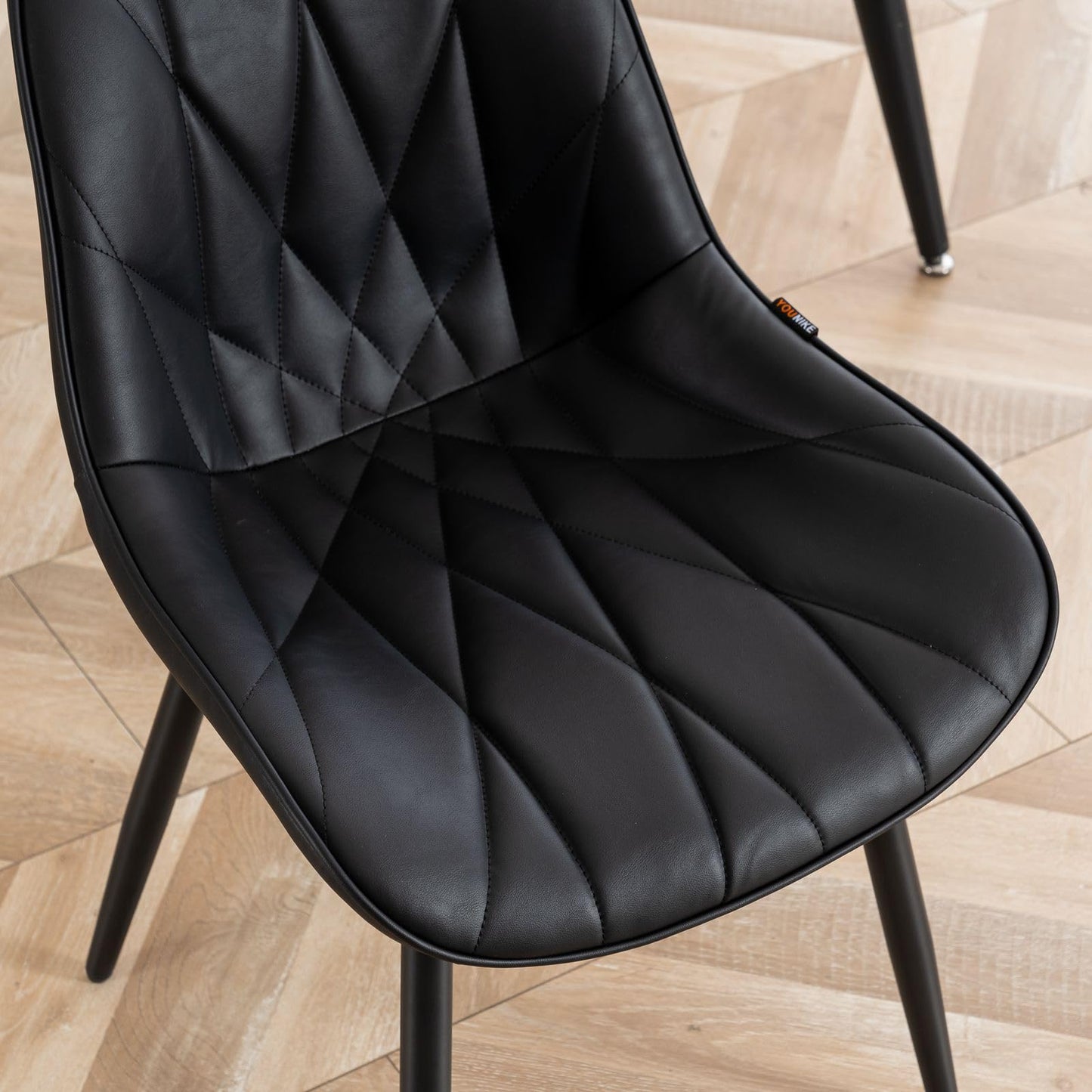 2 Modern White Dining Chairs