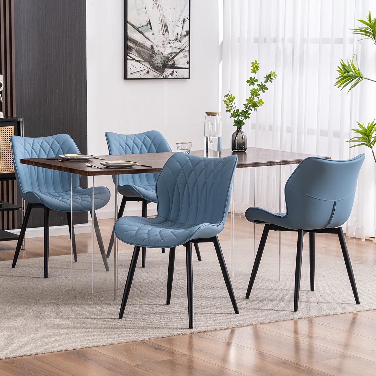 2 Modern Khaki Dining Chairs