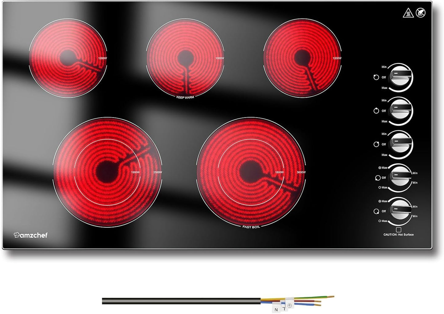 AMZCHEF 36" Electric Cooktop