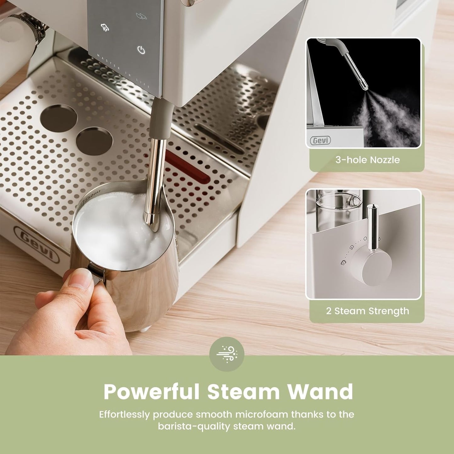 Gevi Espresso Machine – White