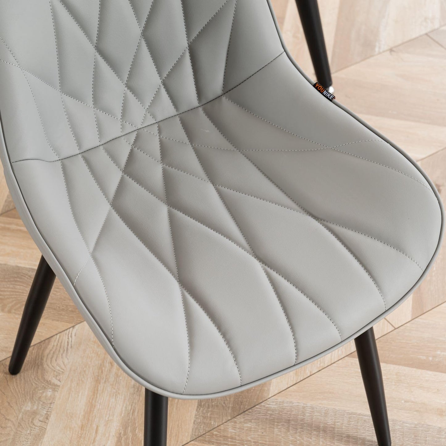 2 Modern White Dining Chairs