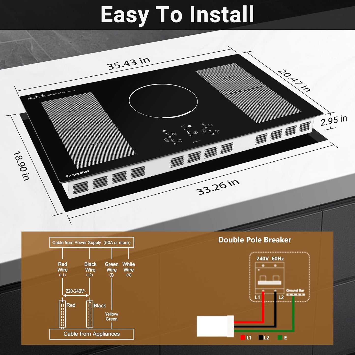 AMZCHEF 36" Induction Cooktop