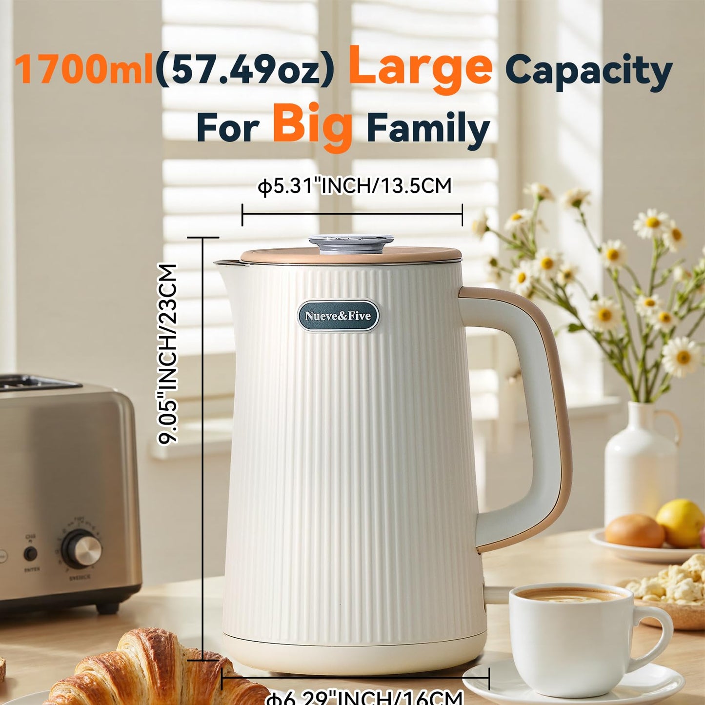 1.7L Electric Kettle – Nueve\&Five