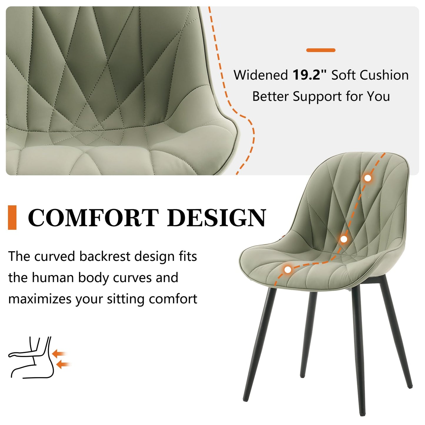 2 Modern White Dining Chairs