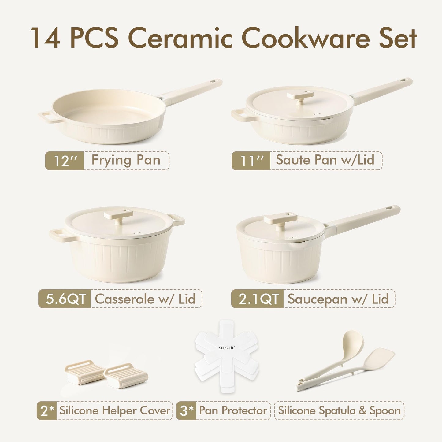 SENSARTE 14-Pc Cookware